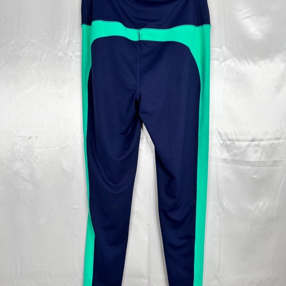 Belle by Kim Gravel Women’s Leggings Size M Navy Aqua Colorblock Hidden Pocket - Picture 3 of 10
